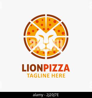 „Lion“-Pizza-Logo Stock Vektor