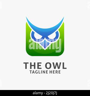 Design-Inspiration für das Eulenkopflogo Stock Vektor
