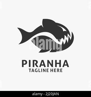 Piranha Fisch Logo Design Inspiration Stock Vektor