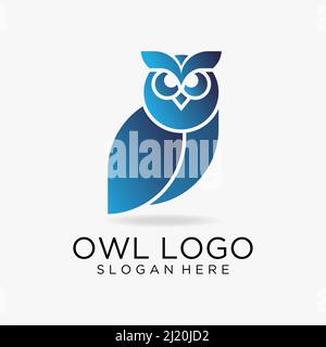 Logo mit Eulenvogelmuster Stock Vektor