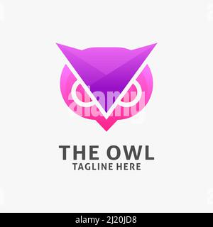 Design-Inspiration für das Eulenkopflogo Stock Vektor