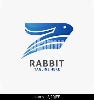 Kreative Design-Inspiration für Kaninchen-Logo Stock Vektor