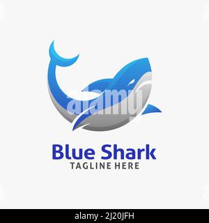 Design-Inspiration für das blaue Shark-Logo Stock Vektor