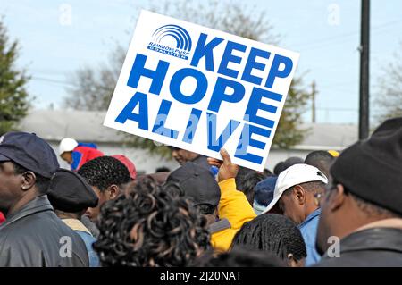 Afro-Demo über Tötungen der schwarzen in Georgien, keine Arbeit, keinen Frieden, keine Gerechtigkeit und Columbus GA USA Stockfoto