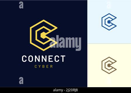 Das moderne C-Logo steht für Verbindung oder Technologie Stock Vektor
