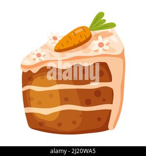 Osterstückchen, Gebäck mit Karotte. Süßspeisen, Bäckerei, Vektorgrafik Stock Vektor