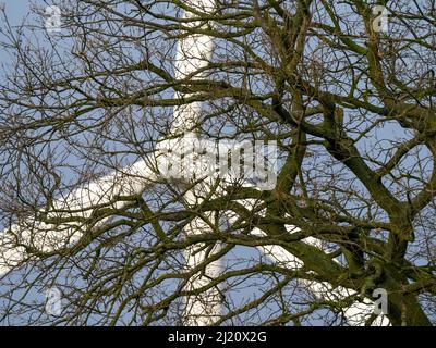 Windturbine bei Kessingland Suffolk, England, Großbritannien. Januar. Stockfoto