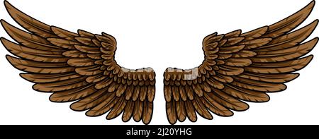 Paar Spread Eagle oder Angel Feather Wings Stock Vektor