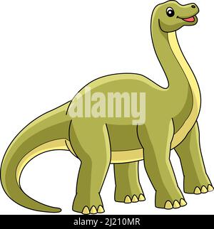 Brontosaurus Dinosaurier Cartoon Coloured Clipart Stock Vektor