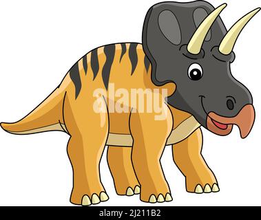 Zuniceratops Dinosaur Cartoon Coloured Clipart Stock Vektor