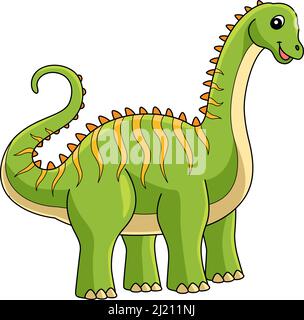 Diplodocus Dinosaur Cartoon Coloured Clipart Stock Vektor