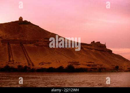 Nile West Bank Assuan Ägypten Stockfoto