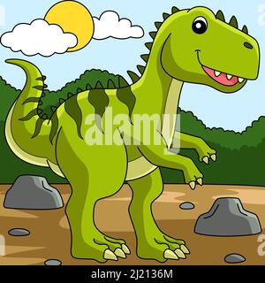 Giganotosaurus Dinosaurier Tier Farbigen Cartoon Stock Vektor