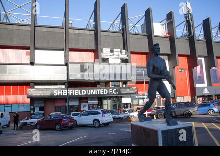 Das Fußballstadion von Sheffield United, Bramall Lane in Sheffield, Yorkshire in Großbritannien Stockfoto