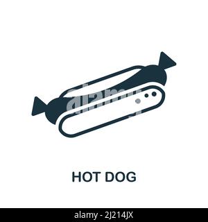 Hot Dog-Symbol. Monochrom einfaches Hot Dog Symbol für Vorlagen, Webdesign und Infografiken Stock Vektor