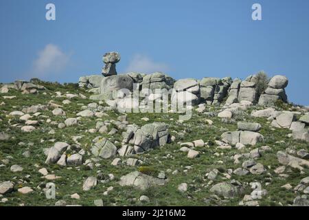 Felsenlandschaft des Mont Lozere in der Nähe von Le Pont de Montvert in den Cevennen, Frankreich Stockfoto