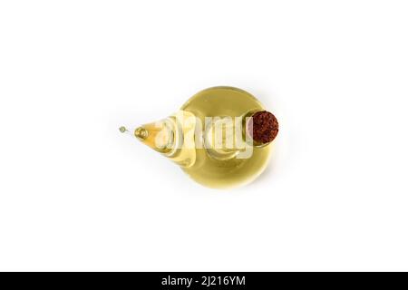 Kokosöl isoliert auf weißem Hintergrund Stockfoto