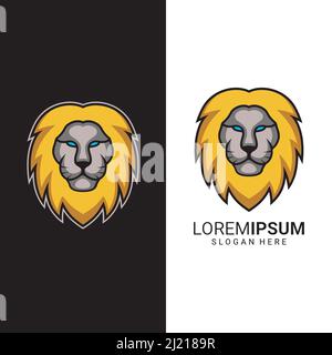 lion Head Face Illustration für eSports Logo Design Vektor Stock Vektor