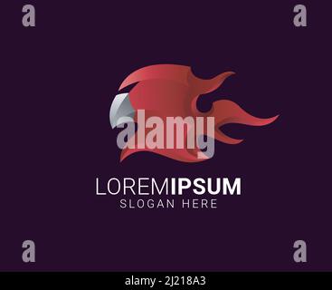 Eagle Hawk Mascot Gradient Logo Design-Vektor Stock Vektor