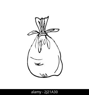 Vektor-Cartoon-Illustration von vollen Kunststoff-Müllbeutel auf weiß isoliert Stock Vektor