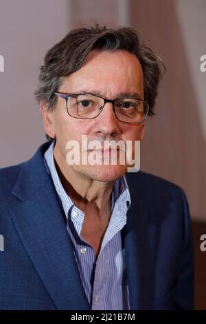 Nahaufnahme des Fernando Vallespin, Professor für Politikwissenschaft an der Autonomen Universität Madrid, Schriftsteller, Dozent und Experte für Politikwissenschaft Stockfoto