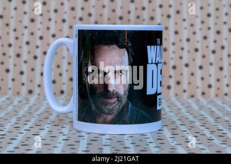 Nahaufnahme Des Walking Dead Cup Mit Rick Grimes In Amsterdam, Niederlande 27-3-2022 Stockfoto