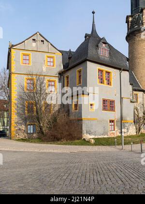 Die Bastille, ältester Teil des Stadtschlosses in Weimar, Deutschland Stockfoto