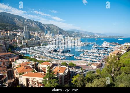 Blick auf das Monaco vom Prinzenpalast Stockfoto