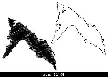 Masbate Island (Südostasien, Republik der Philippinen) Kartenvektordarstellung, Scribble-Skizze Masbate-Karte Stock Vektor