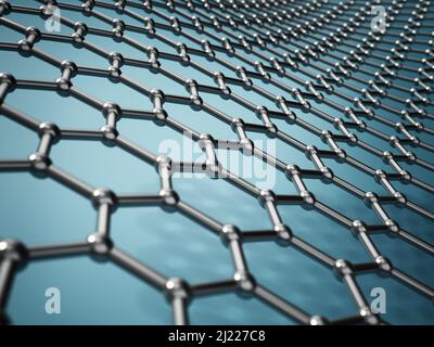 Nano-Material Hintergrund, bestehend aus Wabenformen. 3D Abbildung. Stockfoto