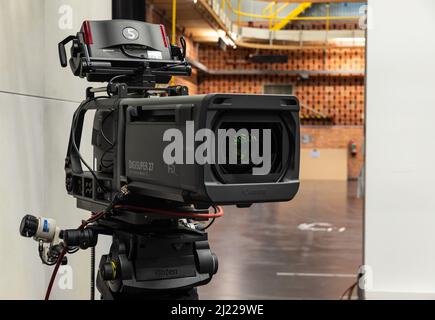 Schaerbeek, Region Brüssel-Hauptstadt, Belgien - 03 26 2022 - Eine Grasse Valley Thompson Funkkamera mit DIGISUPER Canon Objektiv Stockfoto