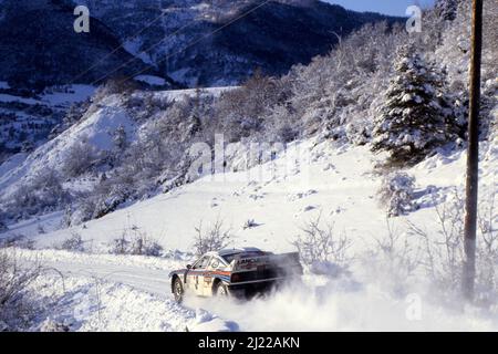Attilio Bettega (ITA) Maurizio Perissinot (ITA) Lancia Rally 037 GRB Martini Racing Stockfoto