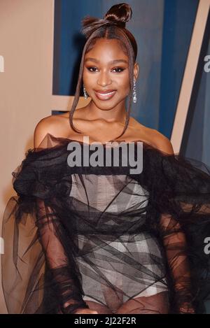 BEVERLY HILLS, CA - 28. MÄRZ: Normani nimmt an der Vanity Fair Oscar Party 2022 Teil, die von Radhika Jones im Wallis Annenberg Center for The Performing A veranstaltet Wird Stockfoto