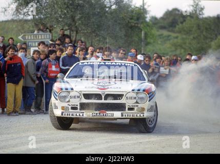 Attilio Bettega (ITA) Maurizio Perissinot (ITA) Lancia Rally 037 GRB Martini Racing Stockfoto