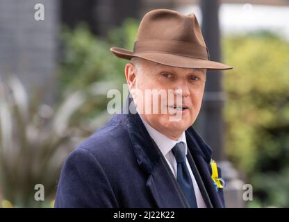 London, Großbritannien. 29. März 2022. Hochrangige konservative Abgeordnete in Downing Street, London, im Bild Sir Iain Duncan Smith, IDS, MP für Chingford und Woodford Green Kredit: Ian Davidson/Alamy Live News Stockfoto