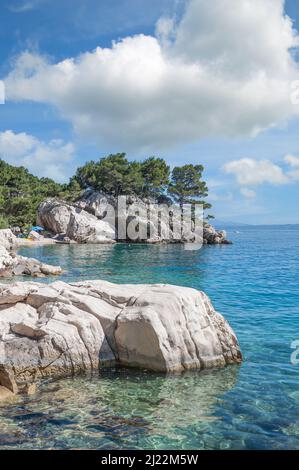 Küstenlandschaft in Brela,Makarska Riviera,adria,Dalmatien Region,Kroatien Stockfoto