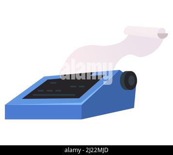 Schreibmaschine - modernes flaches Design einzelnes isoliertes Objekt Stock Vektor