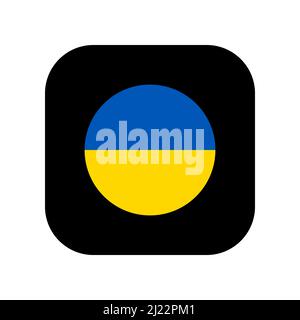 Symbol für die Verwendung in Anwendungen verschiedener Gadgets. Das Symbol der Nationalflagge der Ukraine in Form eines Kreises. Flacher, minimalistischer Stil. Stock Vektor