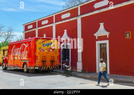 Coca Cola Delivery Truck, Valladolid, Mexiko Stockfoto