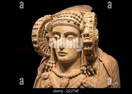 Die Dame von Elche, La Dama de Elche, 4. Cen BC. Skulptur einer Göttin oder Priesterin, die künstlerische Influnces von Punisch-iberischen und celtiber zeigt Stockfoto