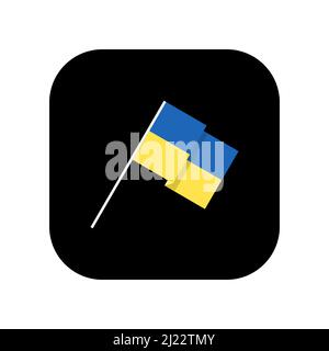 Symbol für die Verwendung in Anwendungen verschiedener Gadgets. Flagge der Ukraine in Nationalfarben. Flacher, minimalistischer Stil. Stock Vektor