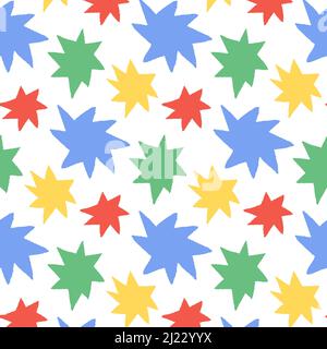 Handgezeichnete Vektordarstellung des Sternauslegers. Explosion Farbe Comic Formen. Stockfoto