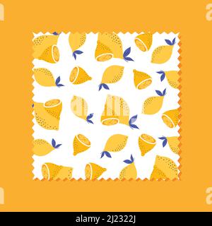 Nahtloses Muster mit Zitronen. Abstrakter Kunstdruck. Modernes Design für Papier, Abdeckungen, Karten, Stoffe, Innenausstattungen und andere Nutzer. Vektorgrafik Stock Vektor