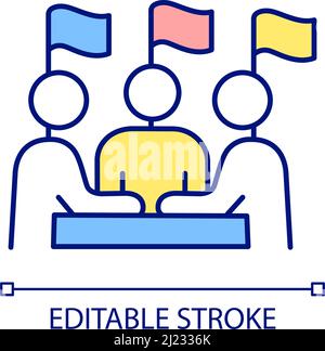 RGB-Farbsymbol für internationale politische Verhandlungen Stock Vektor