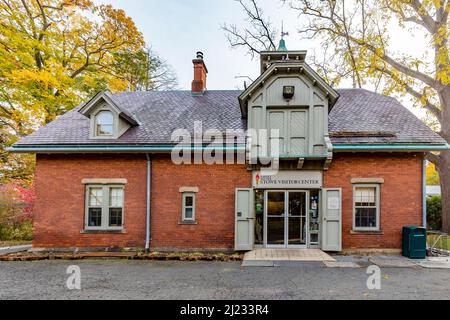 Hartford, USA - 27. Oktober 2015: Harriet Beecher Haus in Hartford, Connecticut. Das ehemalige Wohnhaus von Beecher dient heute als Museum. Stockfoto