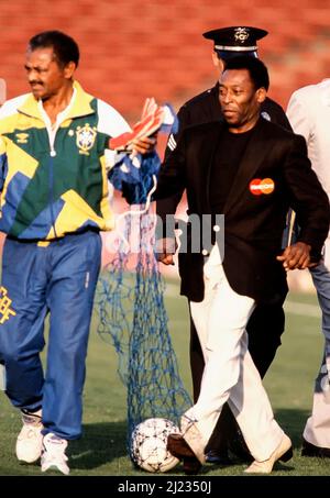 Pele mit dem brzilianischen Team bei der WM 1994 Stockfoto