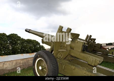 Feldgewehr im Museum im Freien, Peter und Paul Festung, St. Petersburg, Russland Stockfoto