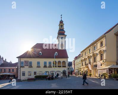 Mödling: Rathaus, Schrannenplatz in Wienerwald, Wienerwald, Niederösterreich, Niederösterreich, Österreich Stockfoto