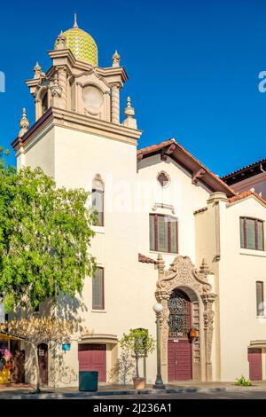 Kunstvolle Architektur in der Olvera Street, Altstadt von Los Angeles, Kalifornien, USA. Stockfoto