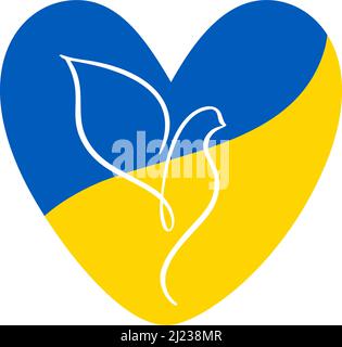 AZ FLAG Flagge Ukraine NO WAR MIT Taube 150x90cm – Ukrainische Friedensfahne Aus Polyester, 2 Metallösen